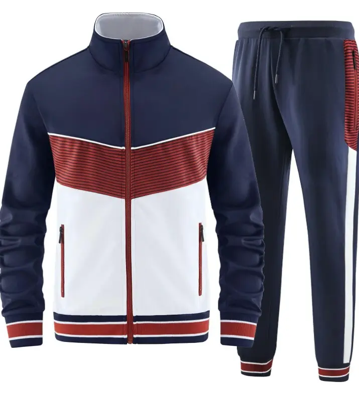 W JIANWANG | Casual Track Jacket and Track Pants 2-Piece Outfit