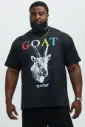Real Goat Short Sleeve Black Graphic T-Shirt