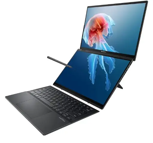 ASUS Zenbook Duo | 14-inch Dual OLED WQXGA+ 120Hz Notebook Laptop | Intel Core Ultra 9 185H Processor | 32GB RAM 1TB SSD | Intel Arc Graphics | Inkwell Gray