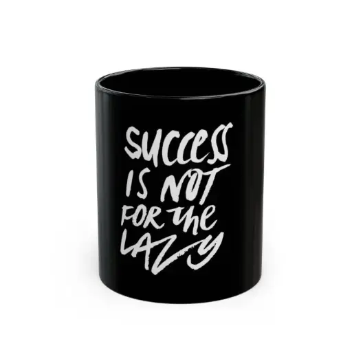 MG Motivational Black Ceramic Mug