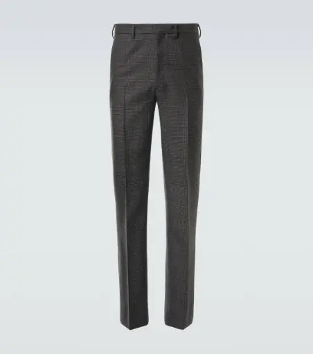 PRADA | Prince of Wales Cropped Virgin straight Wool Pants