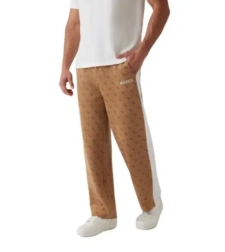 GUESS | Brown Polyester Straight Fit Printed Lower