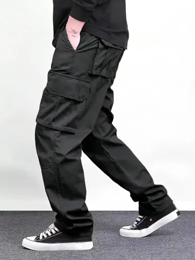 Regular Fit Cotton Cargo Pants for Men