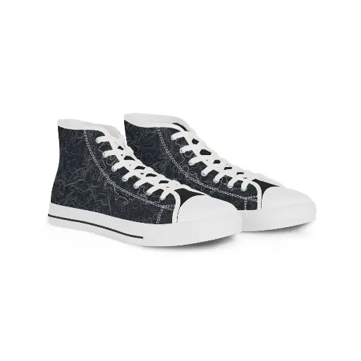 Urban Street High-Top Sneakers-Midnight Black