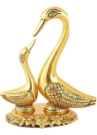CraftVatika | Love Birds Golden Decorative Showpiece