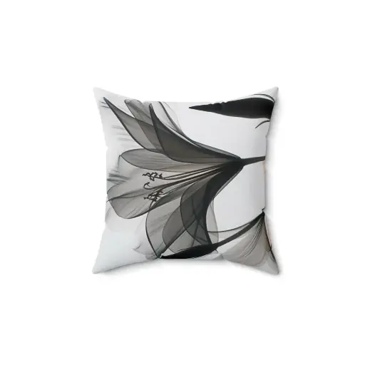 Spun Polyester Square Leaf Pillow