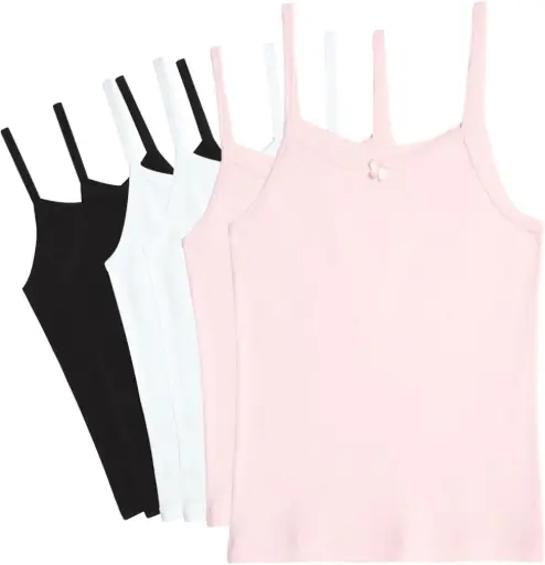 RENÉ ROFFÉ | Girl's Soft & Breathable Camisole Undershirts | Pack of 6