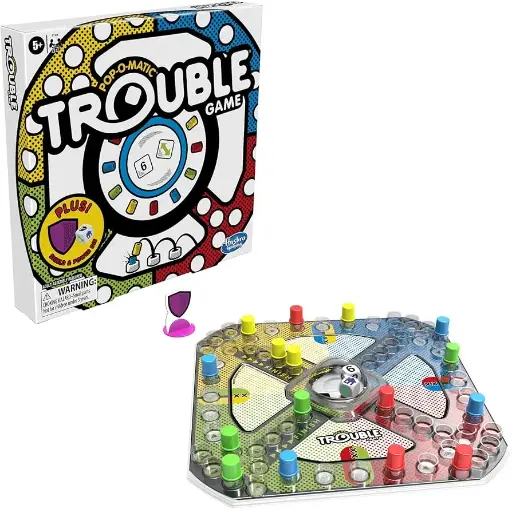 HASBRO Gaming | Trouble Board Game for Kids | Pop-O-Matic Dice Roller
