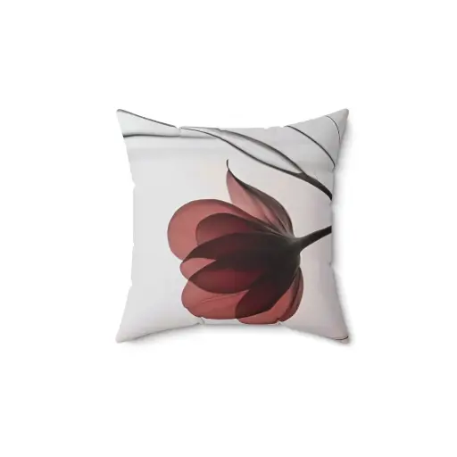 Spun Polyester Square Flower | Pillow Case 