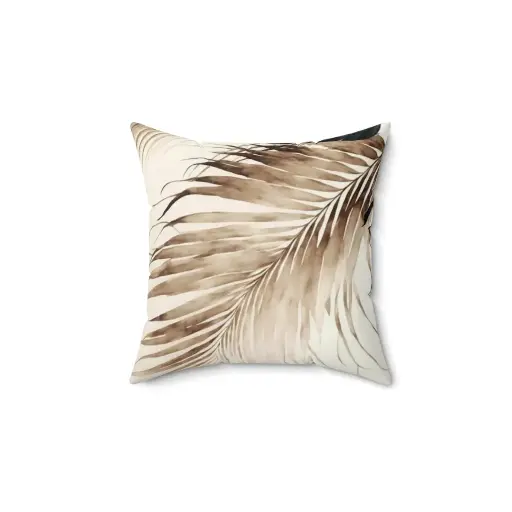 Spun Polyester Square Golden Leaf | Pillow Case
