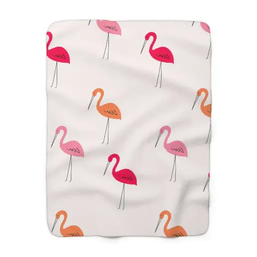 Sherpa Fleece Flamingo printed | Blanket
