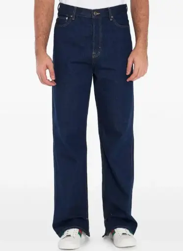 GUCCI | Men's Dark Blue Baggy Fit Denim Jeans