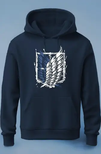 AOT Scout Emblem Navy Blue | Anime Hoodie
