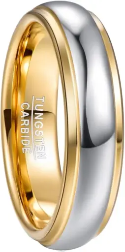 NUNCAD | Two-Tone Glided Edge Tungsten Ring