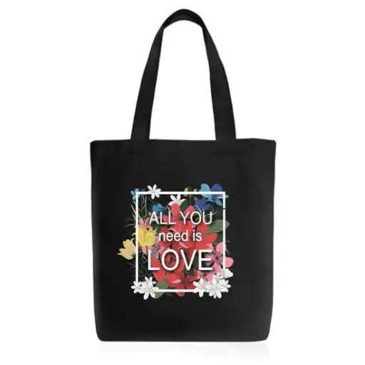 ROUNDSUN | All You Need is Love Canvas Printed | Tote Bag