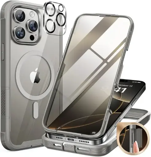 CASES VILLA | Pro Guard 360° Protective case for iPhone 16 Pro Max | Grey  