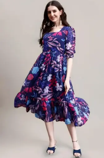 SMOWKYL | Vibrant Vibes Floral Midi Dress 