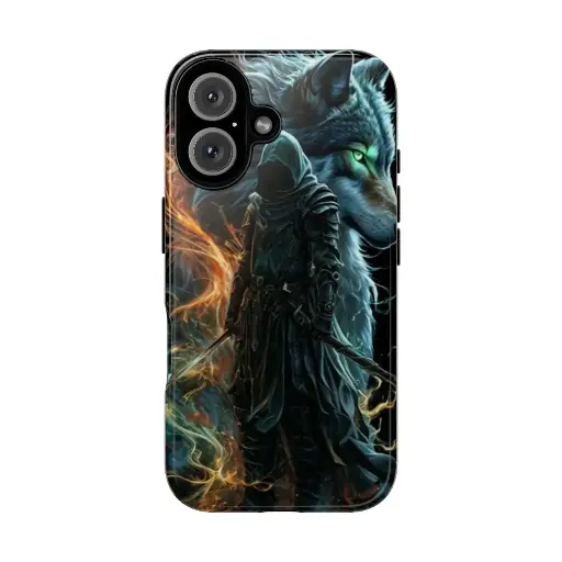 iPhone 15 Wolf Knight Case | Unique Design with Wolf and Knight Theme