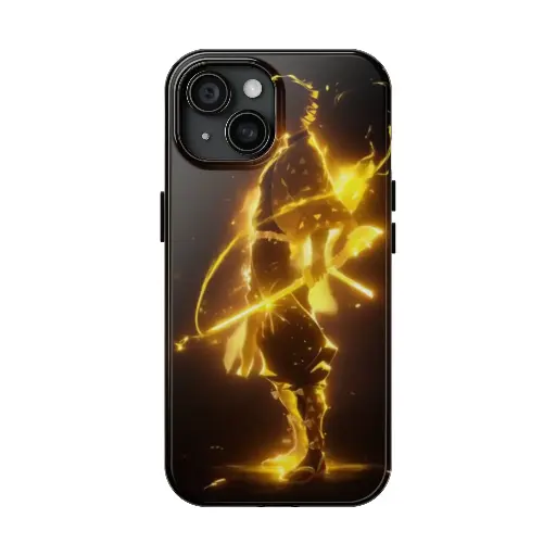 Zenitsu Lightning iPhone 15 Case | Black with Yellow Accents