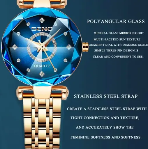 SENO | Crystal Blue Women’s Quartz Watch