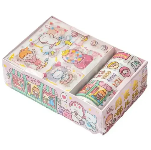 Cute Decorative Stickers Tape Set Cartoon Character Design