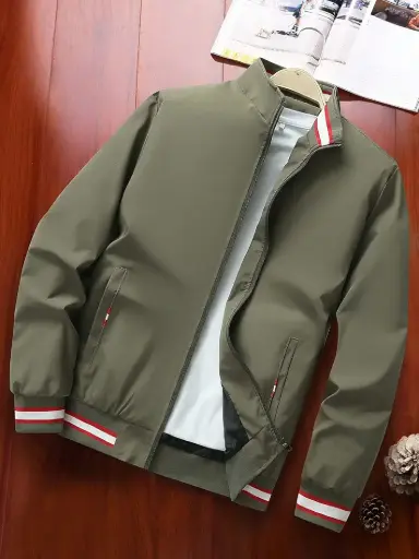 TAGAS | Olive Drift | Classic Green Zip-Up Bomber Jacket