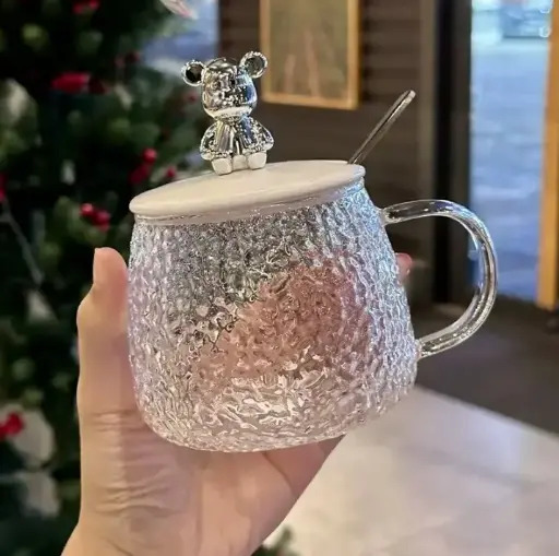 Crystaluxe | Crystal Bear Mug with Hammer Pattern