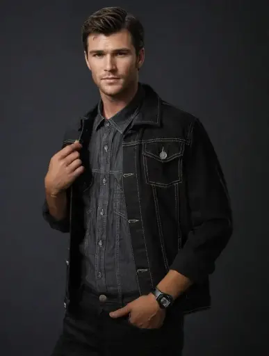 Urban Edge | Black Contrast Denim Jacket