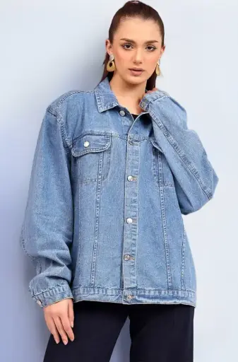 Denim Muse | Women's Oversized Light Wash Jacket
