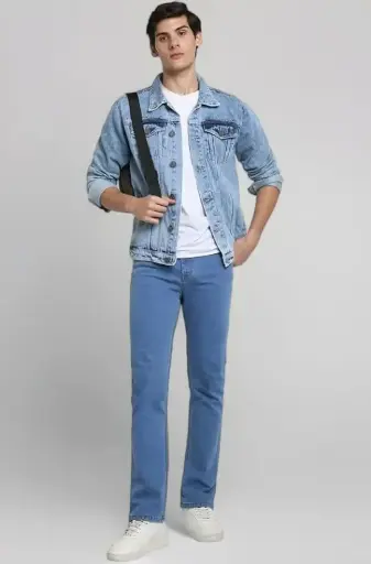 Dennis Lingo | Men's Slim Fit Light Blue Jacket