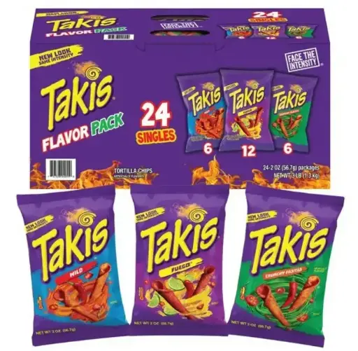 Takis | Exotic Flavor Pack - 24 Singles of Potato Chips in Mild