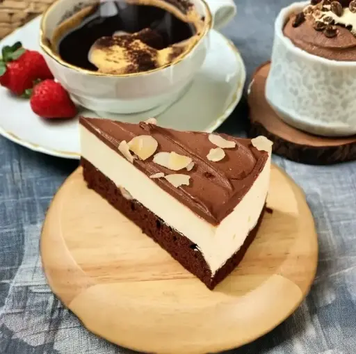 Raw Chocolate Brownie Mousse Cake
