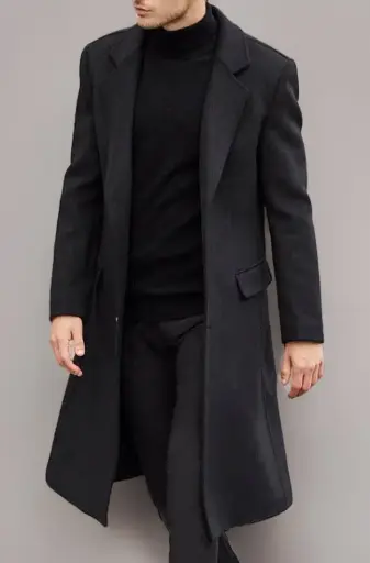 CALANDIS | Urban Sleek | Midnight Black Overcoat