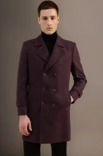GIVO | Regal Double | Wine Maroon Overcoat