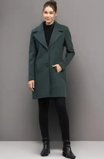 Monte Carlo | Emerald Edge | Dark Teal Wool-Blend Overcoat