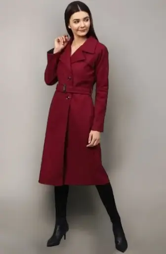 PoshBery | Crimson Grace | Longline Belted Overcoat