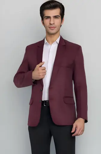 PARK AVENUE | Crimson Crest | Classic Wine-Toned Blazer