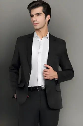 RAYMOND | Urban Monarch | Classic Black Two-Button Blazer
