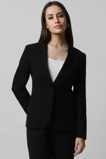 VAN HEUSEN | Midnight Black One-Button Blazer