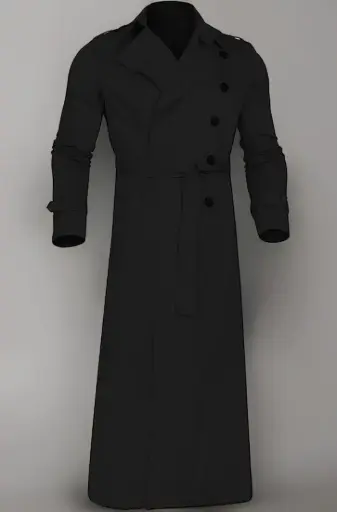 Midnight Elegance | Classic Black Trench Coat
