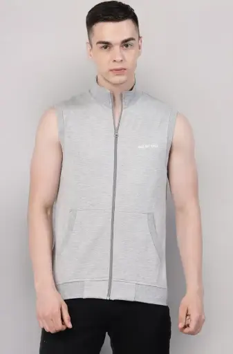 Kaltest | Men's Light Grey Sleeveless Zipper Jacket