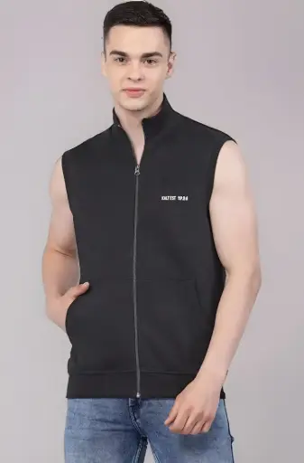 Kaltest | Men's Black Sleeveless Cotton Jacket