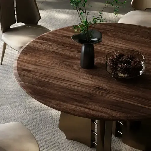 Round Designer Wooden Dining table