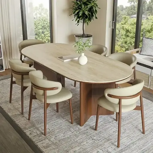 Solid Wooden Dinning Table and Chair Set