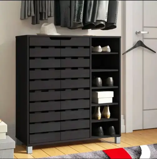 Obsidian Black Wooden | Shoe Cabinet