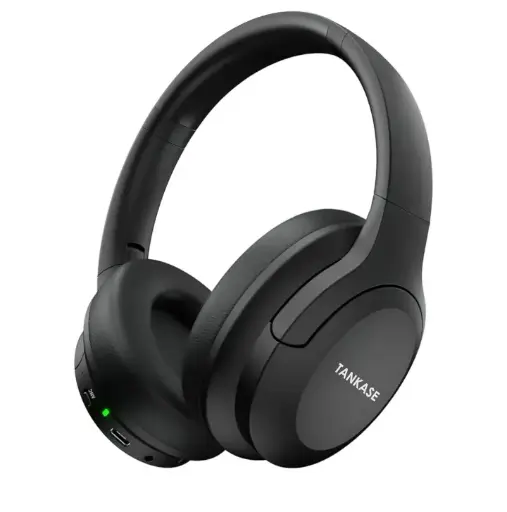 TANKASE | SilentBeat  Over-Ear Wireless ANC Headphones with Long Battery Life | Crystal-Clear Calls - Black