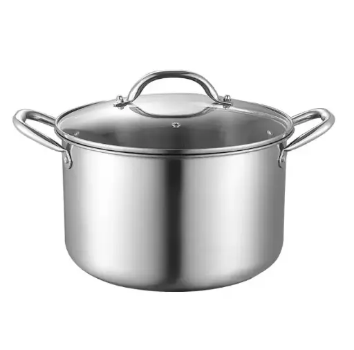 Durable Stainless Steel Non-Stick Cooking Pot with Lid