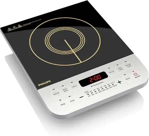 Philips | Viva Collection Black Induction Cooktop with Crystal Glass Surface