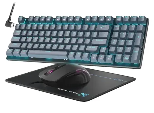 Taiahiro | 98-Key Mechanical Gaming Keyboard and Mouse | Grey