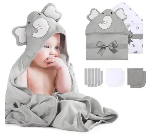 Momcozy | Cute Elephant Hooded Baby Towel
